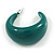Dark Green Acrylic Half Hoop Earrings - 37mm Diameter - view 7