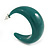Dark Green Acrylic Half Hoop Earrings - 37mm Diameter - view 6