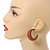 Cocoa Brown Acrylic Half Hoop Earrings - 37mm Diameter - view 4