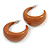 Cocoa Brown Acrylic Half Hoop Earrings - 37mm Diameter - view 8