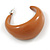 Cocoa Brown Acrylic Half Hoop Earrings - 37mm Diameter - view 7