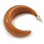 Cocoa Brown Acrylic Half Hoop Earrings - 37mm Diameter - view 6