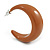 Cocoa Brown Acrylic Half Hoop Earrings - 37mm Diameter - view 5