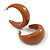 Cocoa Brown Acrylic Half Hoop Earrings - 37mm Diameter - view 9