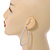 Off White Oval Hoop Earrings with Marble Effect - 65mm Long - view 4