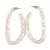 Off White Oval Hoop Earrings with Marble Effect - 65mm Long - view 8