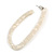 Off White Oval Hoop Earrings with Marble Effect - 65mm Long - view 9