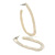 Off White Oval Hoop Earrings with Marble Effect - 65mm Long - view 5