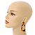 Trendy Tortoise Shell Effect Black/ Brown Geometric Acrylic Drop Earrings - 60mm Long - view 2