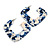 Trendy 'Burst of Colour' Effect Blue/ Cream/ Transparent Acrylic/ Plastic/ Resin Square Hoop Earrings - 55mm L - view 2