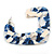 Trendy 'Burst of Colour' Effect Blue/ Cream/ Transparent Acrylic/ Plastic/ Resin Square Hoop Earrings - 55mm L - view 7