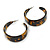 50mm Large Wide Tortoise Shell Effect Brown Acrylic/ Plastic/ Resin Hoop Earrings - view 5