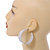 50mm Large Off White with Grey Pattern Wide Acrylic Hoop Earrings - view 4