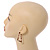 Trendy Triangular Acrylic Hoop Earrings In Pink/ Brown - 45mm Long - view 2