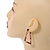 Trendy Triangular Acrylic Hoop Earrings In Pink/ Brown - 45mm Long - view 3