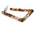 Trendy Triangular Acrylic Hoop Earrings In Pink/ Brown - 45mm Long - view 6