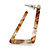 Trendy Triangular Acrylic Hoop Earrings In Pink/ Brown - 45mm Long - view 7