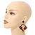 Trendy Square Tortoise Shell Effect Black/ Brown Acrylic/ Plastic/ Resin Drop Earrings - 65mm L - view 2