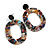 Trendy Multicoloured Acrylic Oval Hoop Earrings - 60mm Long