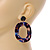 Trendy Multicoloured Acrylic Oval Hoop Earrings - 60mm Long - view 4