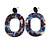 Trendy Multicoloured Acrylic Oval Hoop Earrings - 60mm Long - view 2