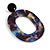 Trendy Multicoloured Acrylic Oval Hoop Earrings - 60mm Long - view 5
