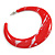 70mm Large Red Acrylic with Marble Effect Hoop Earrings - view 6