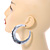 70mm Large White/ Black Acrylic with Marble Effect Hoop Earrings - view 3