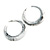 70mm Large White/ Black Acrylic with Marble Effect Hoop Earrings - view 4