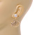 Stylish Faux Pearl Sea Shell Drop Earrings In Gold Tone Metal - 40mm L - view 3