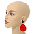 Statement Black/ Red Acrylic Curvy Oval Drop Earrings In Gold Tone - 75mm L - view 2
