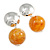 Statement Amber Yellow Resin Ball Drop Earrings In Silver Tone Metal - 50mm L - view 4