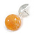 Statement Amber Yellow Resin Ball Drop Earrings In Silver Tone Metal - 50mm L - view 5