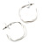 30mm Medium Twisted Hoop Earrings In Matt Light Silver Tone - view 2