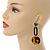 Black/ Brown Geometric Acrylic Tortoise Effect Drop Earrings - 75mm Long - view 3