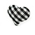 Two Pairs Black/ White Fabric Covered Gingham Checked Hoop and Heart Stud Earrings In Silver Tone - 60mm L/ 20mm L - view 7