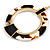Black/ White Marble Effect Acrylic Hoop/ Drop Earrings In Gold Tone - 60mm L - view 6