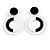 Black/ White/ Transparent Acrylic Hoop/ Drop Earrings - 60mm Long