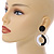 Black/ White/ Transparent Acrylic Hoop/ Drop Earrings - 60mm Long - view 3