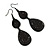 Statement Black Diamante Teardrop Earrings In Black Tone - 75mm L - view 4