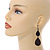 Statement Black Diamante Teardrop Earrings In Black Tone - 75mm L - view 3