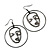 Quirky Crystal Face Hoop/ Drop Earrings In Black Tone - 70mm L