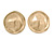 Round Button Shape Clip On Earrings In Matte Gold Tone - 30mm D - view 3