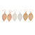 Set of 3 Pairs Delicate Filigree Leaf Drop Earrings In Gold/ Rose Gold/ Silver Tone - 65mm L - view 8