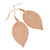 Set of 3 Pairs Delicate Filigree Leaf Drop Earrings In Gold/ Rose Gold/ Silver Tone - 65mm L - view 4