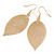 Set of 3 Pairs Delicate Filigree Leaf Drop Earrings In Gold/ Rose Gold/ Silver Tone - 65mm L - view 5