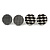 Set of 2 Pairs Black/ White Fabric Covered Gingham Checked Button Stud Earrings In Silver Tone  - 25mm - view 7