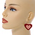 Red/ Pink Acrylic Large Heart Drop Earrings with Gold Hook Closure - 50mm L - view 3
