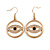 Gold Tone Crystal Eye Hoop Earrings - 45mm Long