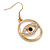 Gold Tone Crystal Eye Hoop Earrings - 45mm Long - view 6